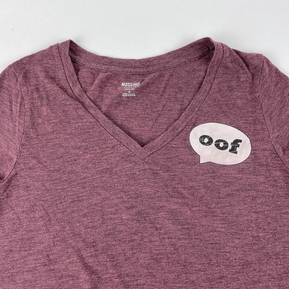 Mossimo Womens Graphic Tee Pink Vneck Medium - Picture 3 of 7